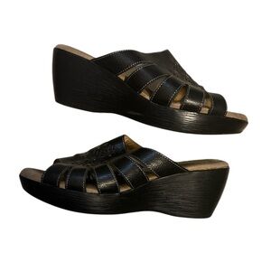 Softspots Women’s Leather Cut-out Wedge Heel Sandals